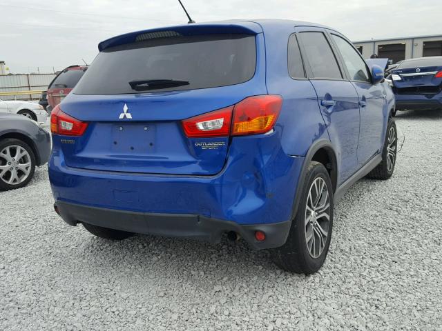 JA4AP3AU4GZ029505 - 2016 MITSUBISHI OUTLANDER BLUE photo 4