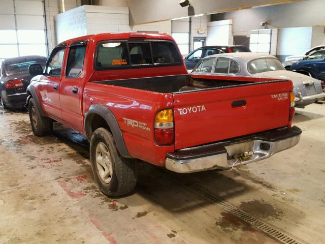 5TEHN72N23Z191026 - 2003 TOYOTA TACOMA DOU RED photo 3