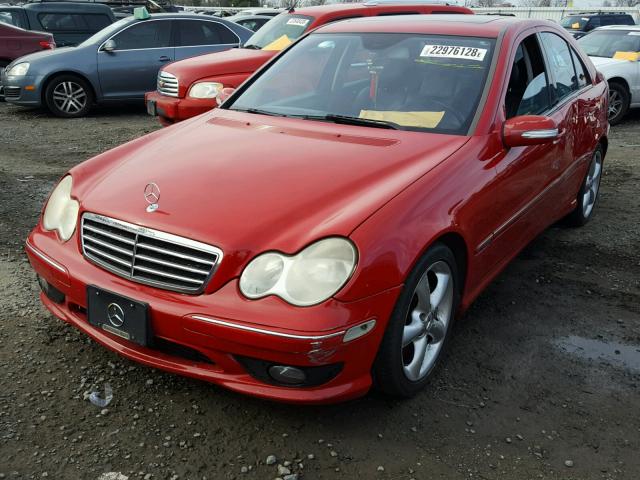 WDBRF40J45F558569 - 2005 MERCEDES-BENZ C 230K SPO RED photo 2