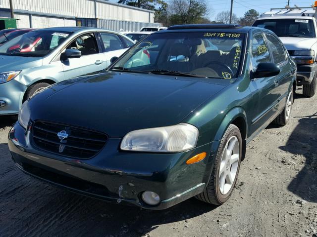 JN1CA31D41T614498 - 2001 NISSAN MAXIMA GXE GREEN photo 2