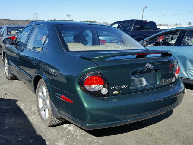 JN1CA31D41T614498 - 2001 NISSAN MAXIMA GXE GREEN photo 3