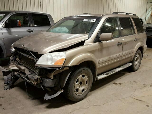 2HKYF18654H000262 - 2004 HONDA PILOT EXL GOLD photo 2