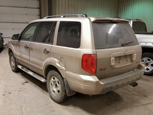 2HKYF18654H000262 - 2004 HONDA PILOT EXL GOLD photo 3