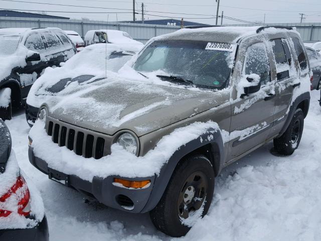 1J4GL48K44W296981 - 2004 JEEP LIBERTY SP GOLD photo 2