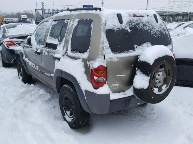 1J4GL48K44W296981 - 2004 JEEP LIBERTY SP GOLD photo 3