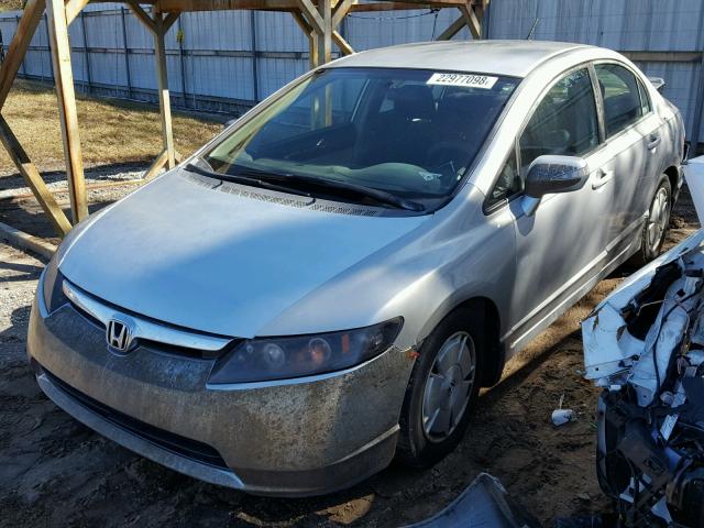 JHMFA36297S017474 - 2007 HONDA CIVIC HYBR SILVER photo 2