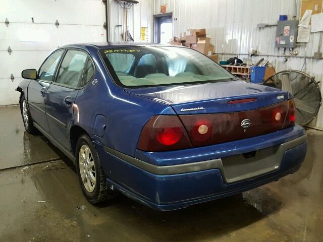 2G1WF52E349143561 - 2004 CHEVROLET IMPALA BLUE photo 3