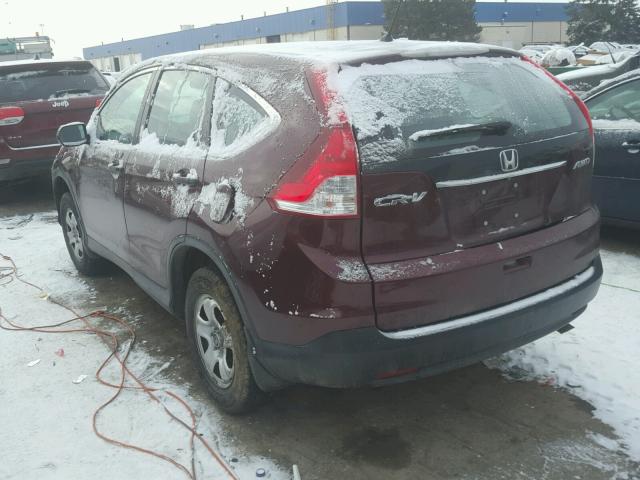 5J6RM4H33EL026710 - 2014 HONDA CR-V LX MAROON photo 3