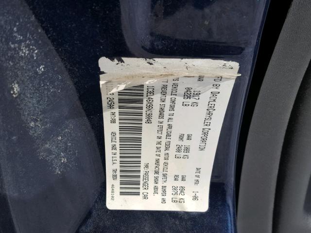 1C3EL46X96N190048 - 2006 CHRYSLER SEBRING BLUE photo 10