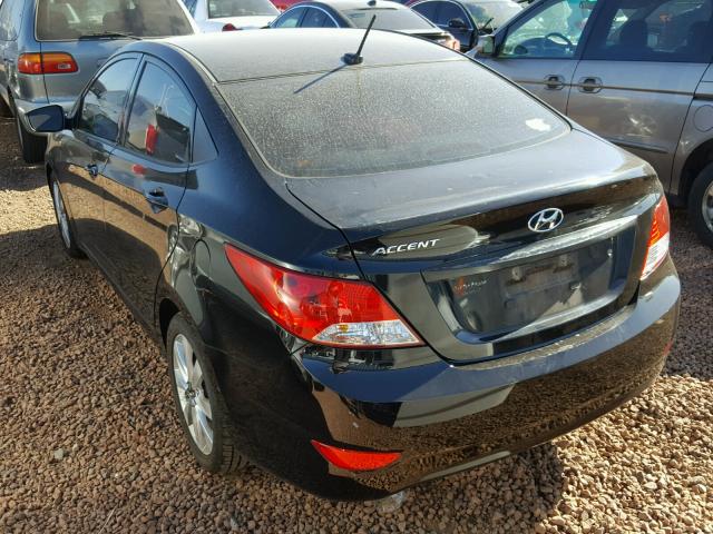 KMHCU4AE7CU076911 - 2012 HYUNDAI ACCENT GLS BLACK photo 3