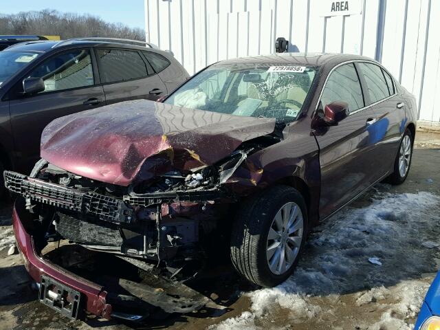 1HGCR2F73FA264496 - 2015 HONDA ACCORD EX MAROON photo 2