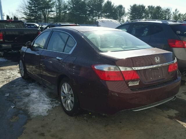 1HGCR2F73FA264496 - 2015 HONDA ACCORD EX MAROON photo 3