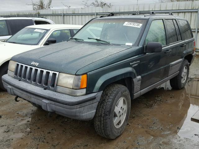 1J4GZ58Y5PC565861 - 1993 JEEP GRAND CHER GREEN photo 2