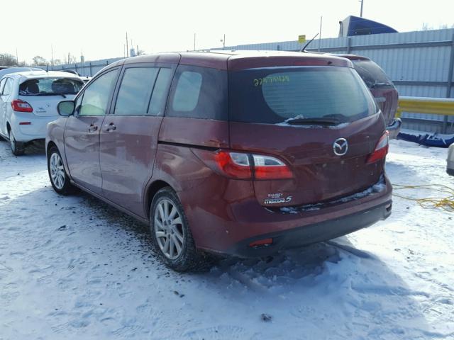 JM1CW2BLXC0100092 - 2012 MAZDA 5 MAROON photo 3