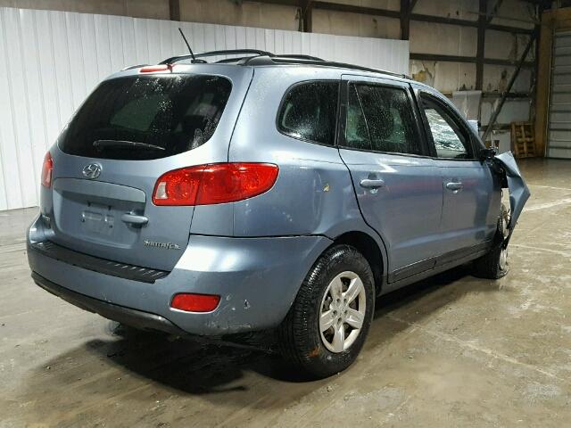 5NMSG13D49H287851 - 2009 HYUNDAI SANTA FE G BLUE photo 4