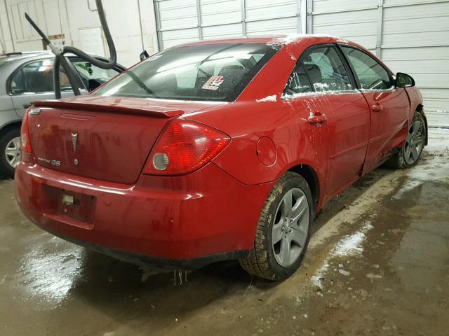 1G2ZG58B274219233 - 2007 PONTIAC G6 BASE RED photo 4