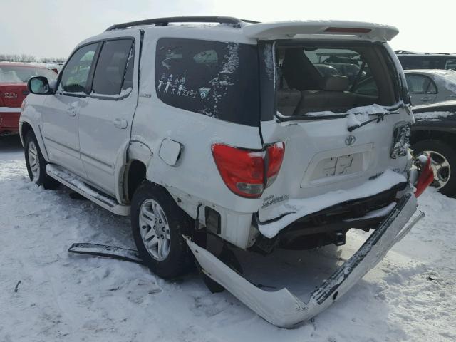 5TDBT48A76S269526 - 2006 TOYOTA SEQUOIA LI WHITE photo 3