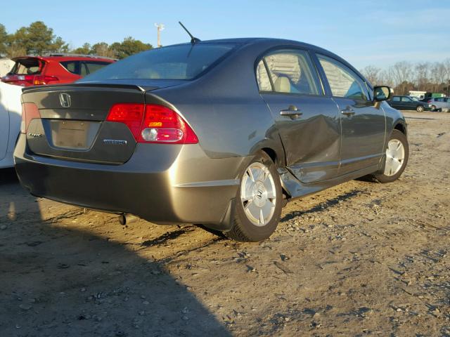 JHMFA36286S031137 - 2006 HONDA CIVIC HYBR GRAY photo 4