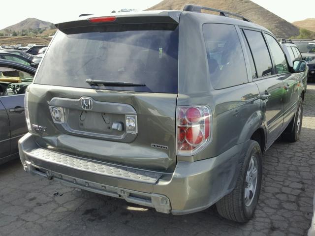 2HKYF18747H504010 - 2007 HONDA PILOT EXL GREEN photo 4