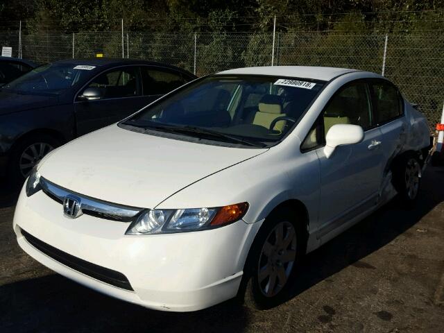 2HGFA16528H338654 - 2008 HONDA CIVIC LX WHITE photo 2