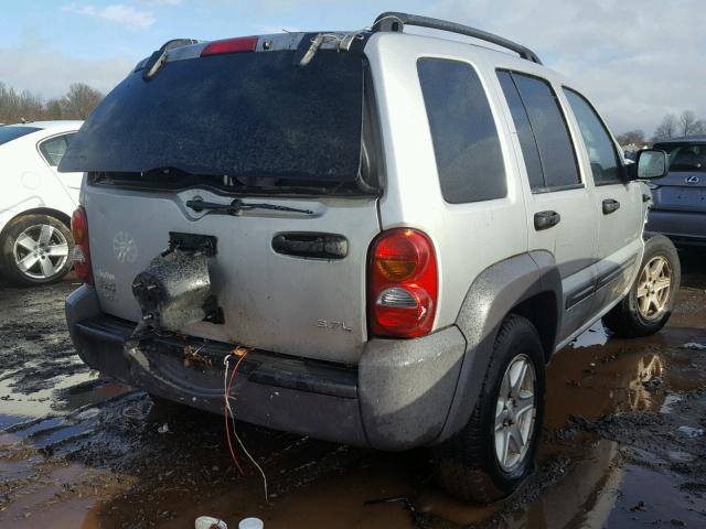 1J4GL48K23W633212 - 2003 JEEP LIBERTY SP SILVER photo 4