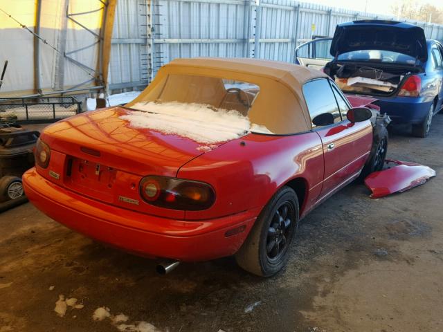 JM1NA3511M1214811 - 1991 MAZDA MX-5 MIATA RED photo 4