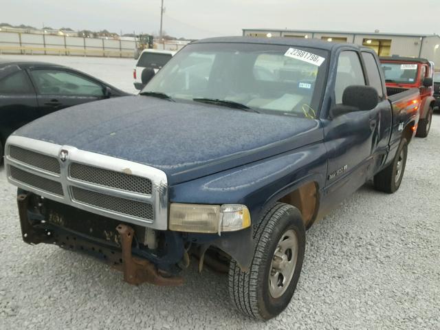 3B7HC13Z3YM239464 - 2000 DODGE RAM 1500 BLUE photo 2