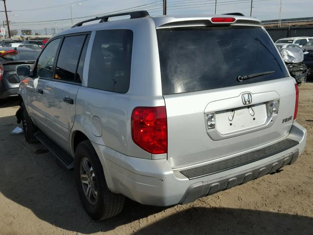 2HKYF18544H571488 - 2004 HONDA PILOT EXL SILVER photo 3