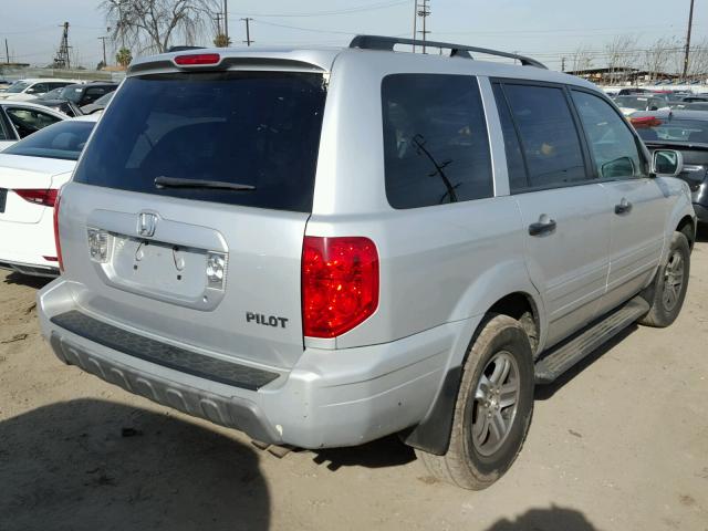 2HKYF18544H571488 - 2004 HONDA PILOT EXL SILVER photo 4