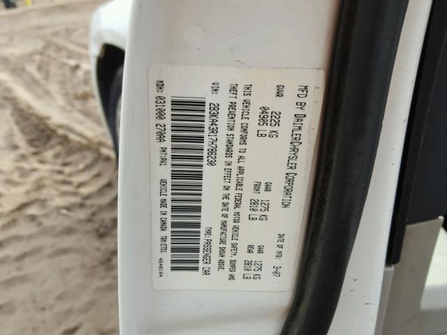 2B3KA43R17H786230 - 2007 DODGE CHARGER SE WHITE photo 10