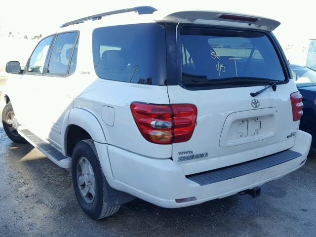 5TDZT38A41S051948 - 2001 TOYOTA SEQUOIA LI WHITE photo 3