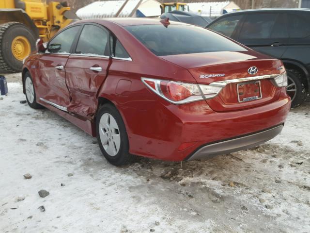 KMHEC4A49CA044997 - 2012 HYUNDAI SONATA HYB RED photo 3