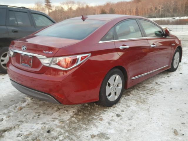 KMHEC4A49CA044997 - 2012 HYUNDAI SONATA HYB RED photo 4