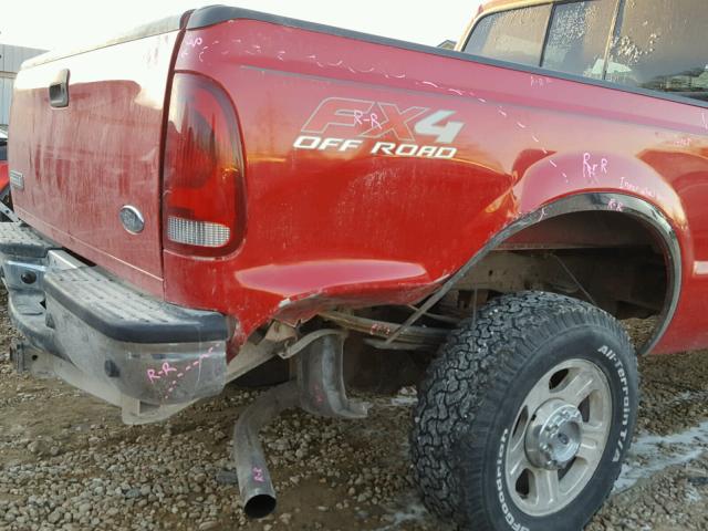 1FTWW31P25EC14780 - 2005 FORD F350 SRW S RED photo 9