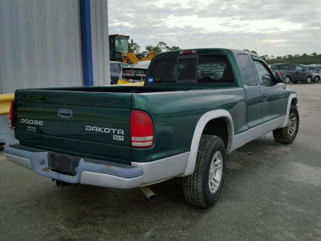 1D7GL42K44S524604 - 2004 DODGE DAKOTA SLT GREEN photo 4