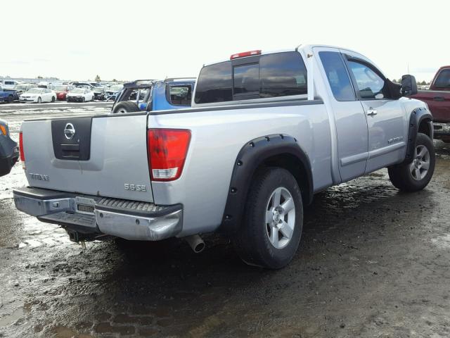 1N6AA06B16N529718 - 2006 NISSAN TITAN XE SILVER photo 4