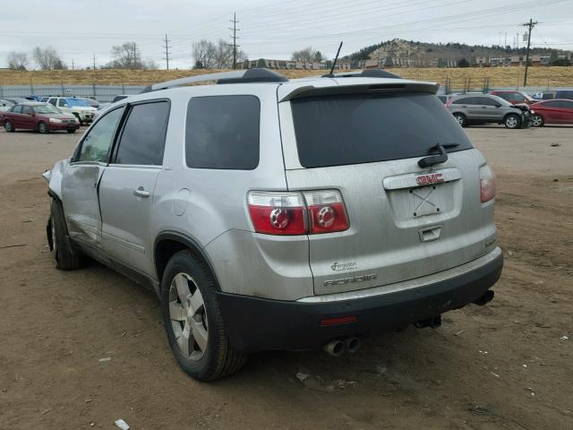 1GKLVMED5AJ145634 - 2010 GMC ACADIA SLT SILVER photo 3