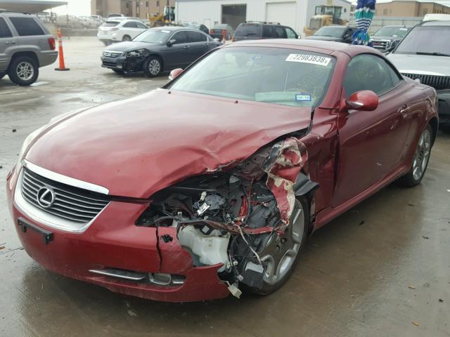 JTHFN48Y869005267 - 2006 LEXUS SC 430 BURGUNDY photo 2