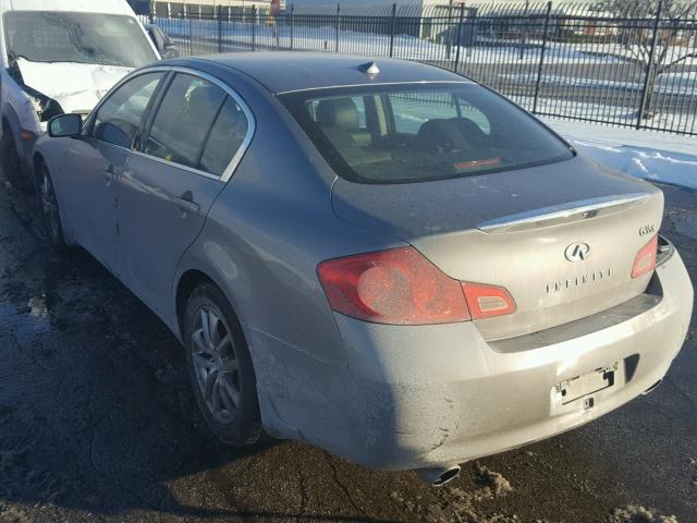 JNKBV61F28M266235 - 2008 INFINITI G35 GRAY photo 3