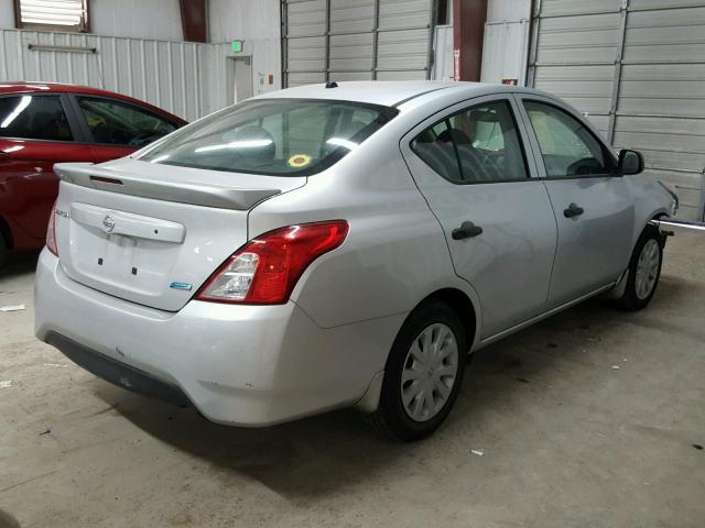 3N1CN7AP3FL841120 - 2015 NISSAN VERSA S SILVER photo 4