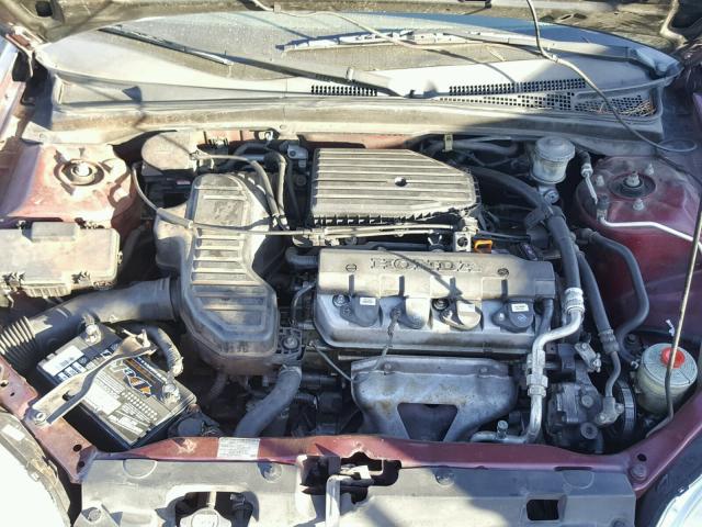 2HGES16553H594966 - 2003 HONDA CIVIC LX MAROON photo 7