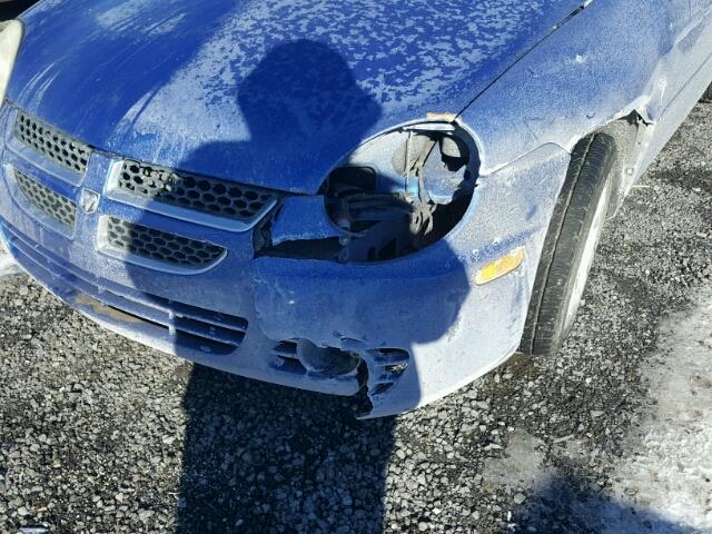 1B3ES56C14D534798 - 2004 DODGE NEON SXT BLUE photo 9