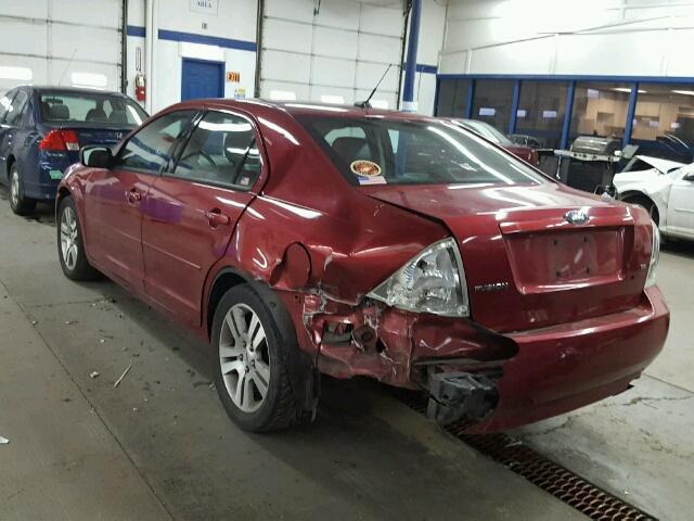 3FAHP07Z17R198638 - 2007 FORD FUSION SE MAROON photo 3