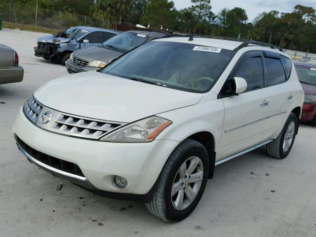 JN8AZ08T47W519783 - 2007 NISSAN MURANO SL WHITE photo 2