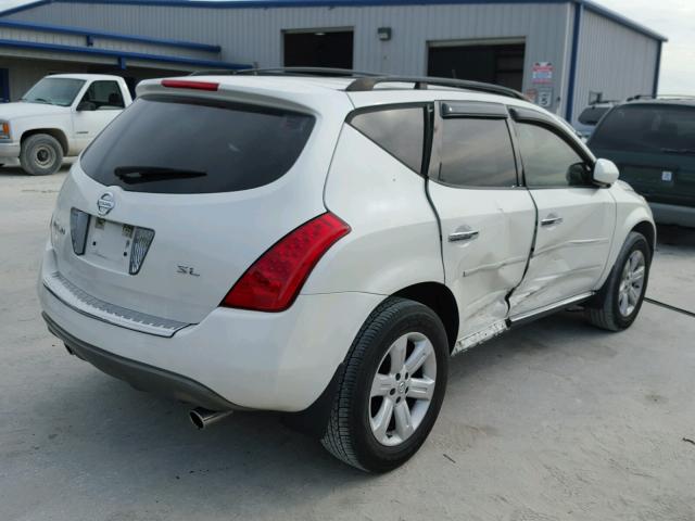 JN8AZ08T47W519783 - 2007 NISSAN MURANO SL WHITE photo 4