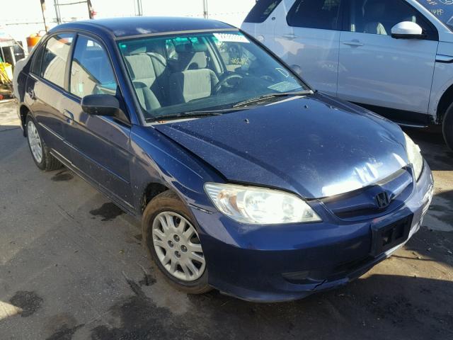 2HGES16625H613470 - 2005 HONDA CIVIC LX BLUE photo 1