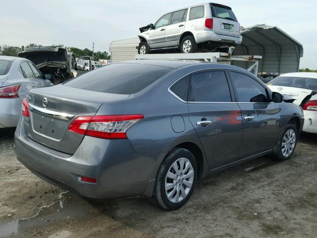 3N1AB7AP7FY364694 - 2015 NISSAN SENTRA S GRAY photo 4