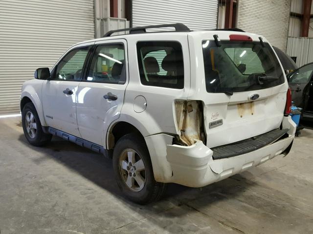 1FMCU02Z48KD84406 - 2008 FORD ESCAPE XLS WHITE photo 3