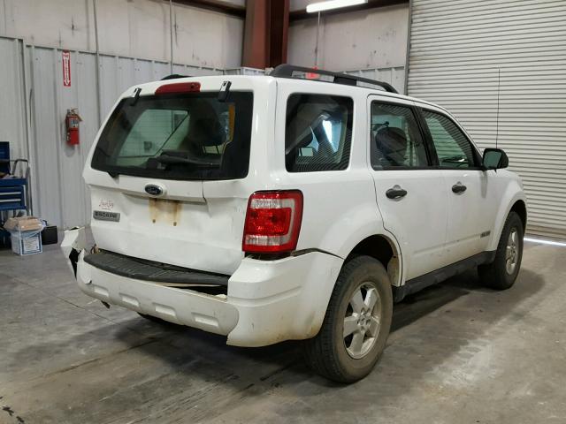 1FMCU02Z48KD84406 - 2008 FORD ESCAPE XLS WHITE photo 4