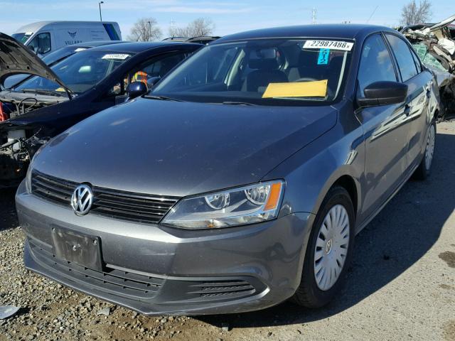 3VW2K7AJ7BM398128 - 2011 VOLKSWAGEN JETTA BASE GRAY photo 2